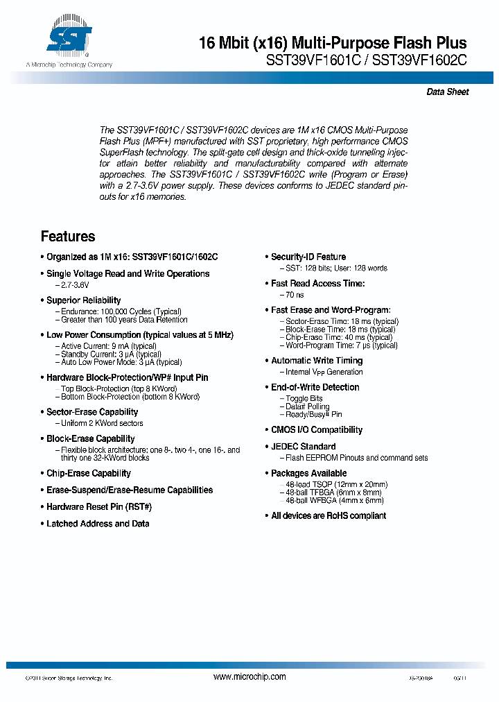 SST39VF1601C-70-4C-EKE_7425469.PDF Datasheet
