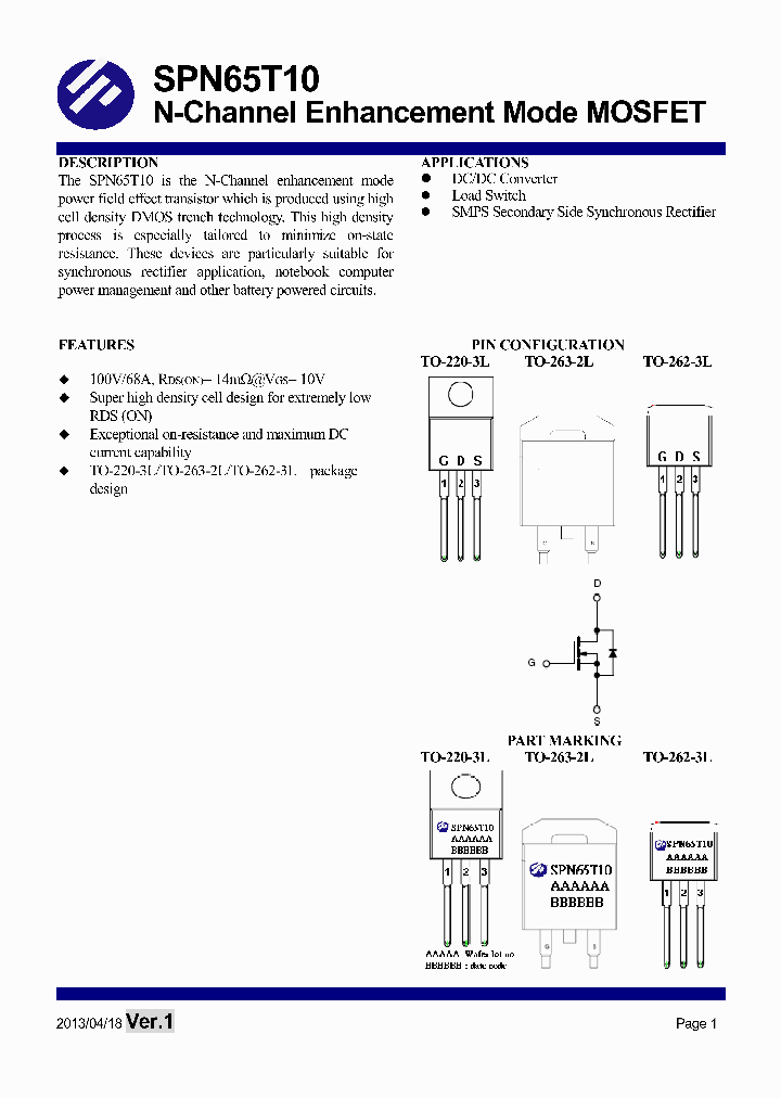 SPN65T10_7464845.PDF Datasheet