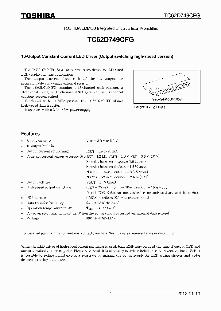 TC62D749CFG_7490760.PDF Datasheet