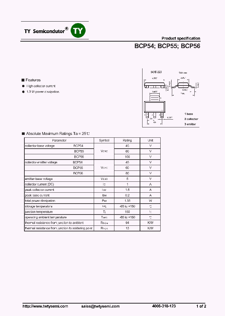 BCP54-10_7491060.PDF Datasheet
