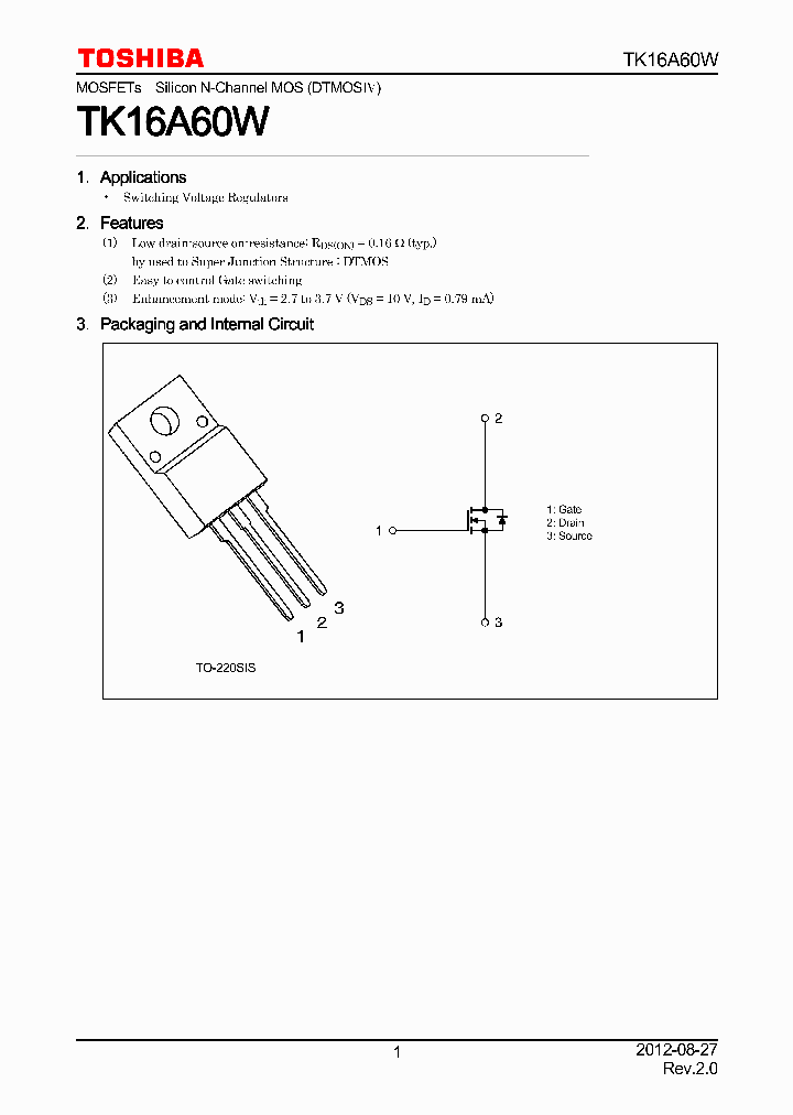 TK16A60W_7494284.PDF Datasheet