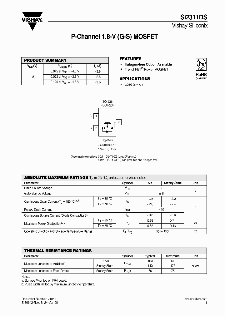 SI2311DS-T1-GE3_7505023.PDF Datasheet