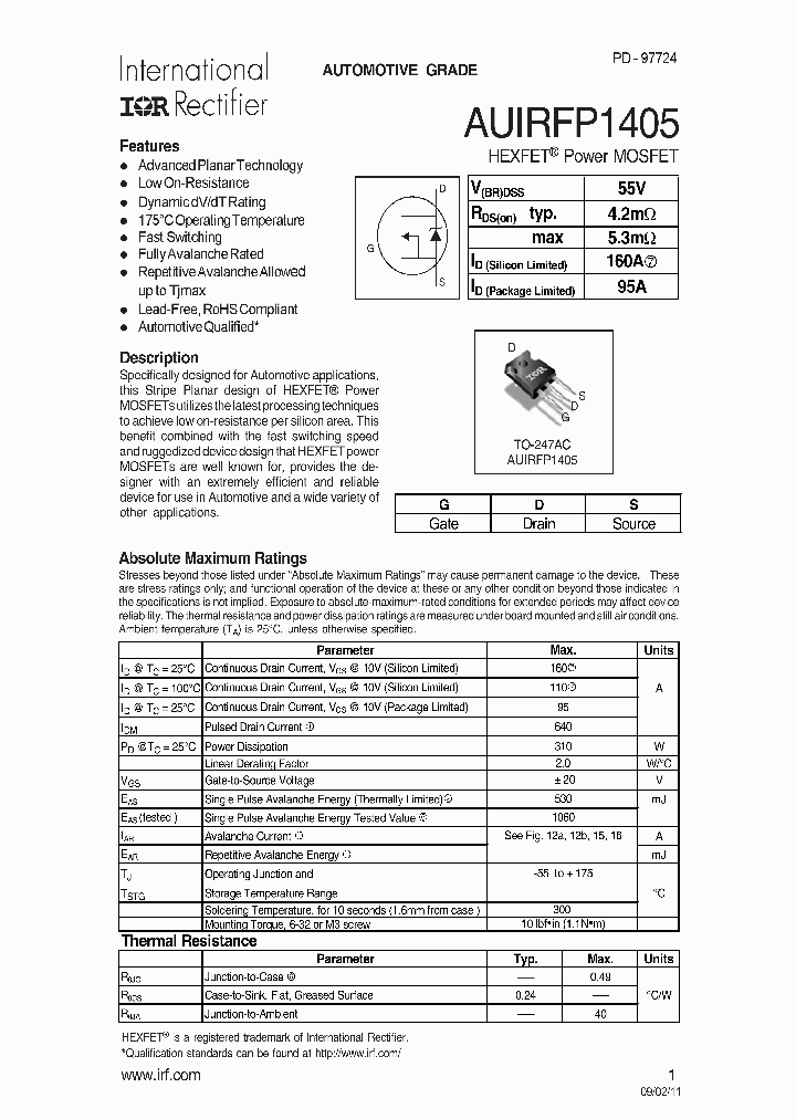 AUIRFP1405_7508237.PDF Datasheet