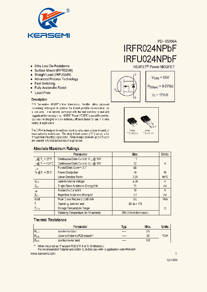 IRFR024NTRL_7508243.PDF Datasheet