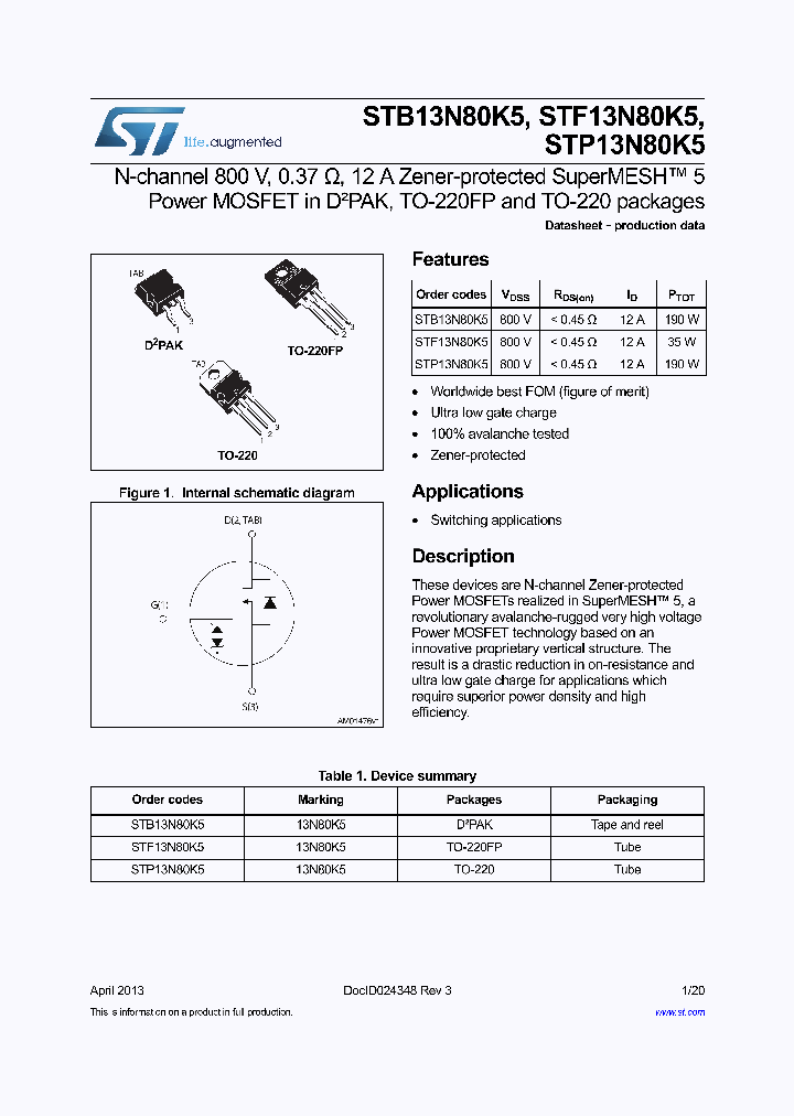 STP13N80K5_7525263.PDF Datasheet