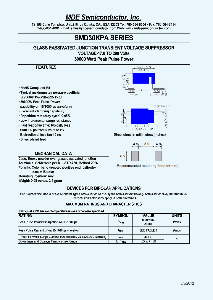 SMD30KPA198A_7558666.PDF Datasheet