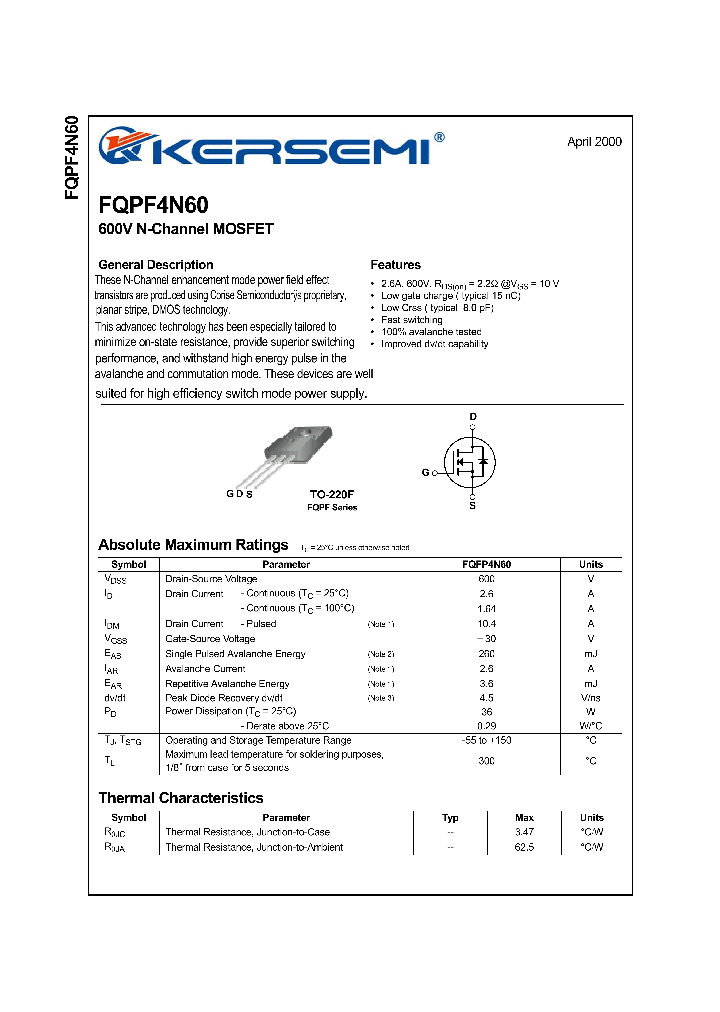 FQPF4N60_7561671.PDF Datasheet