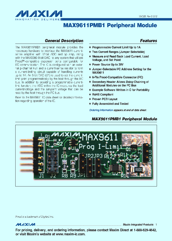 MAX9611PMB1_7566894.PDF Datasheet