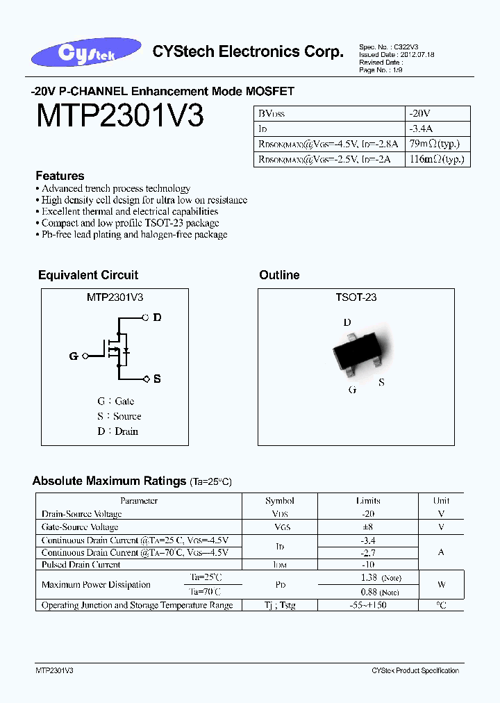 MTP2301V3_7577542.PDF Datasheet