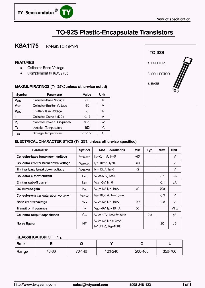 KSA1175_7597696.PDF Datasheet