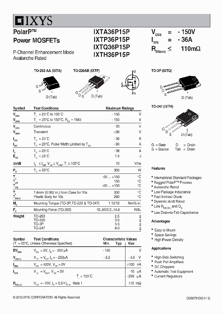 IXTA36P15P_7597994.PDF Datasheet