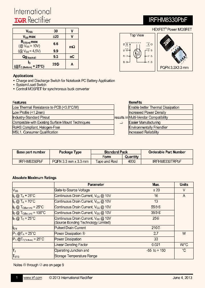 IRFHM8330PBF_7606796.PDF Datasheet