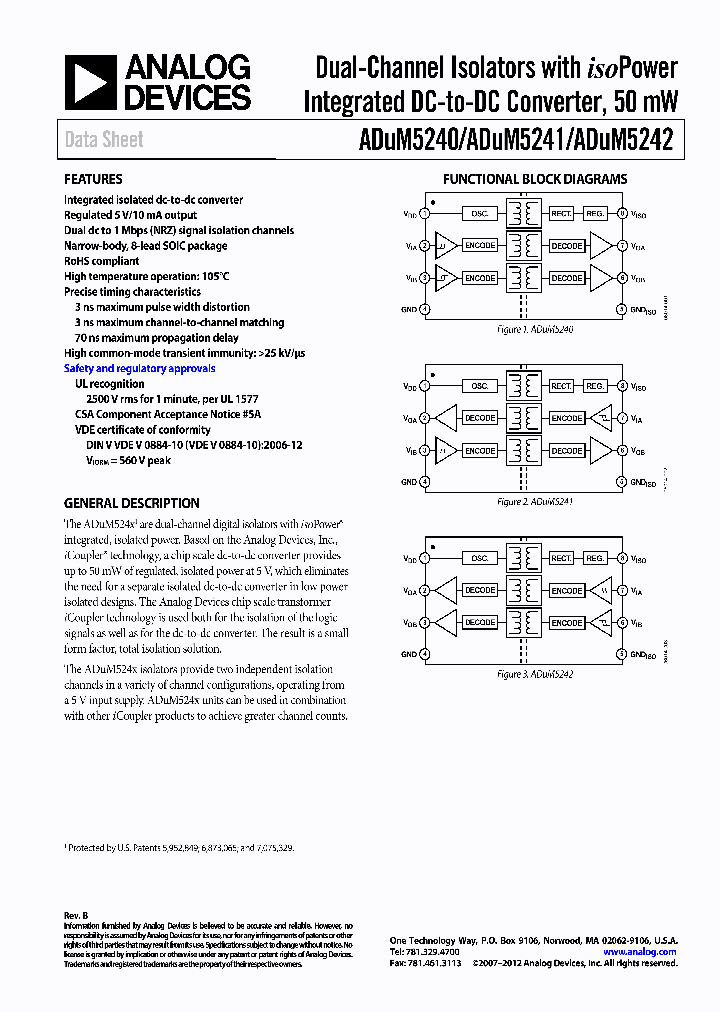 ADUM5242ARZ-RL7_7607407.PDF Datasheet