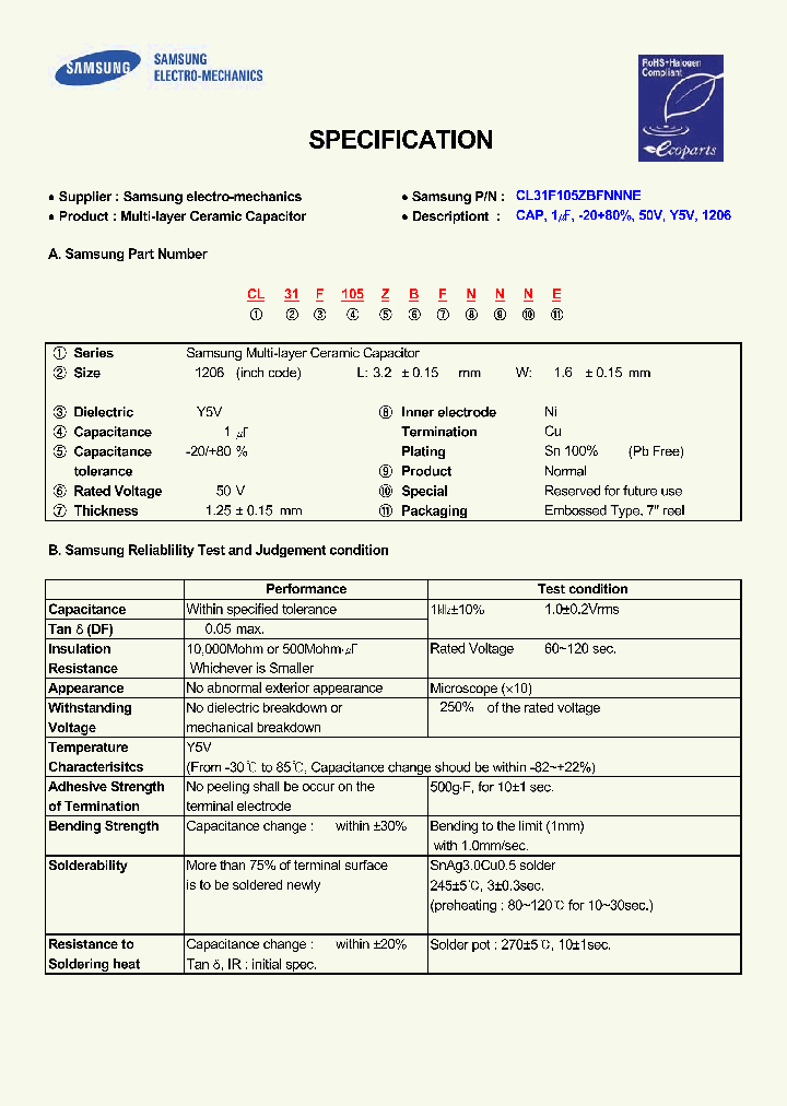CL31F105ZBFNNNE_7612550.PDF Datasheet