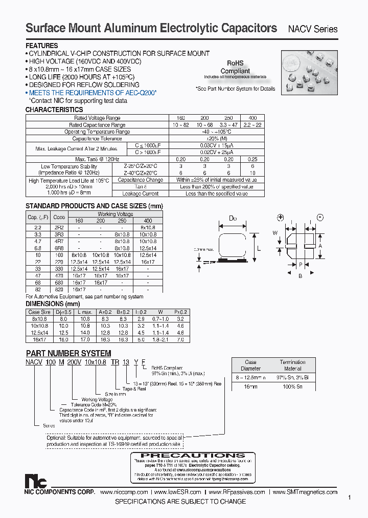 NACV330M160V125X14TR15F_7615621.PDF Datasheet