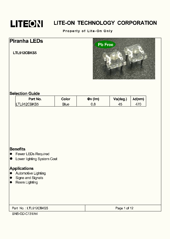 LTL912CBKS5_7642443.PDF Datasheet