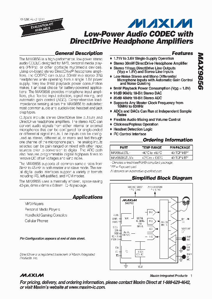 MAX9856_7660680.PDF Datasheet