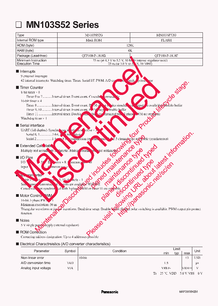 MN103S52G_7661891.PDF Datasheet