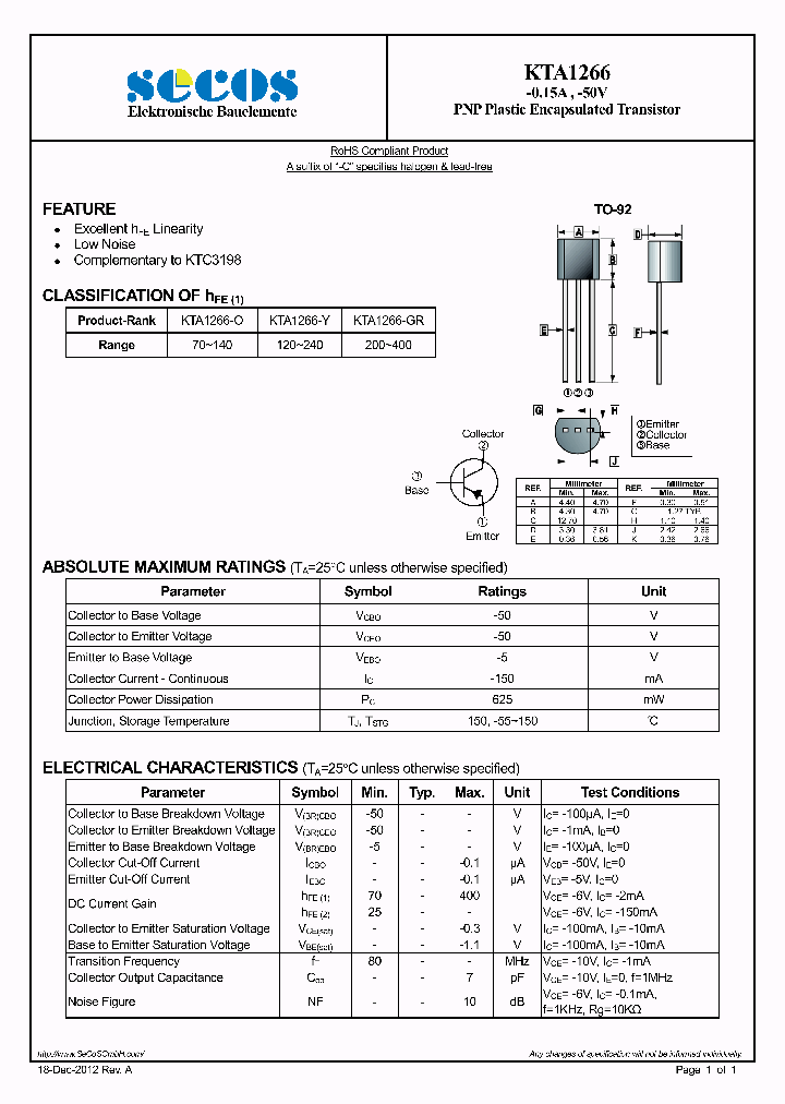 KTA1266-GR_7669217.PDF Datasheet