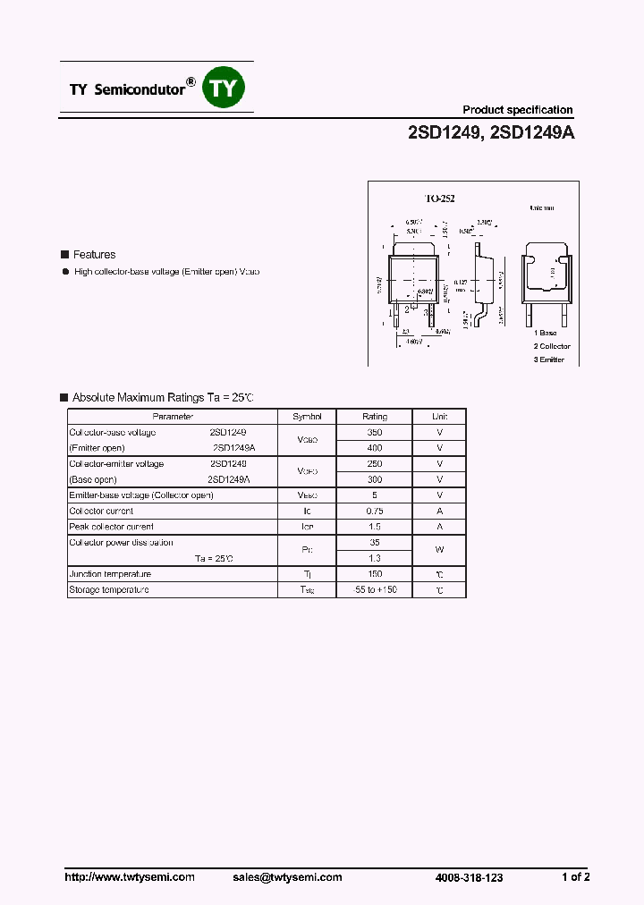 2SD1249_7679209.PDF Datasheet