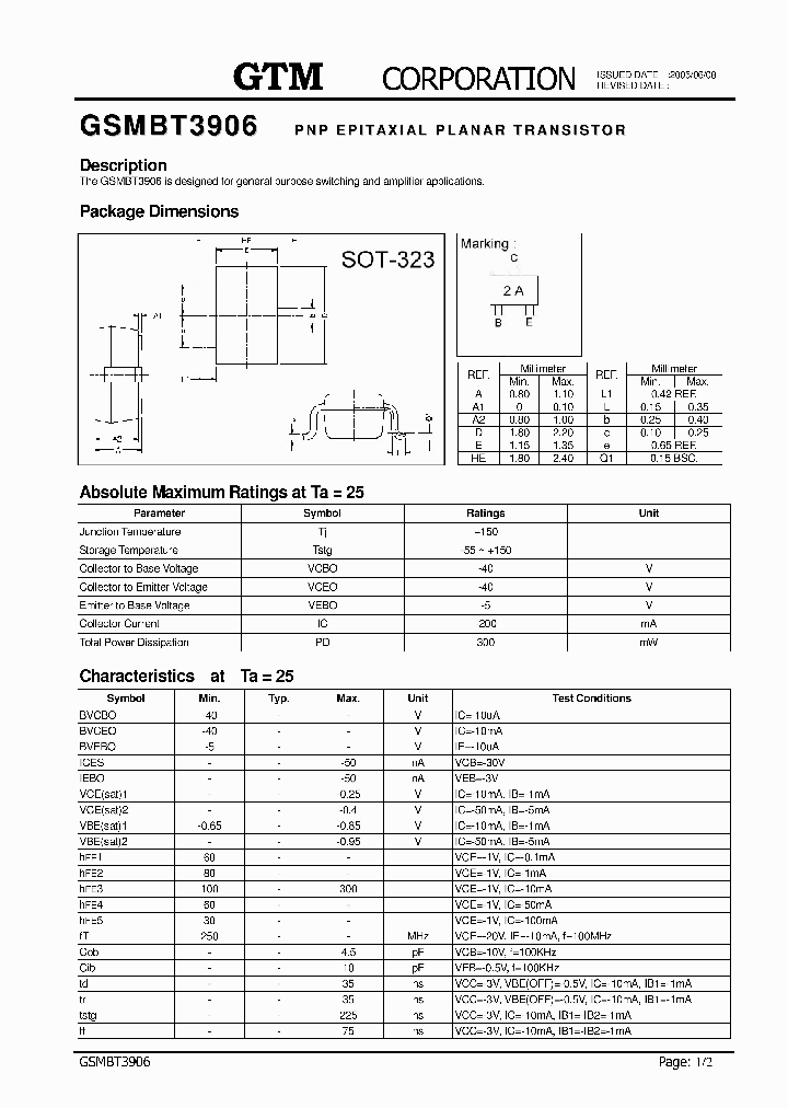 GSMBT3906_7679729.PDF Datasheet