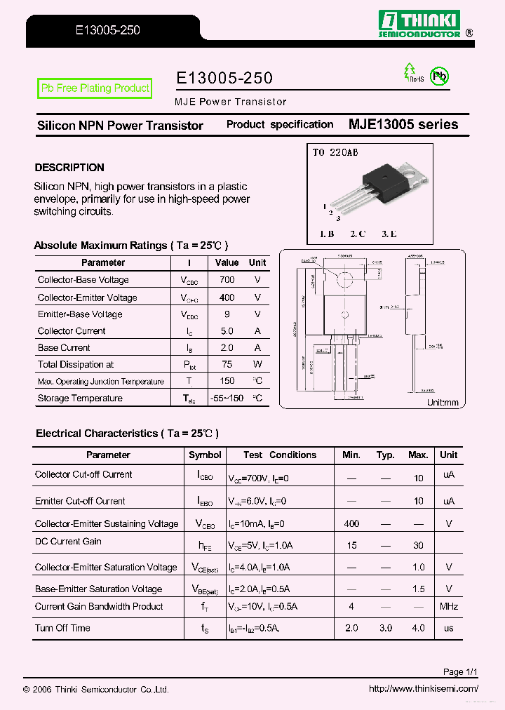 E13005-250_7684909.PDF Datasheet