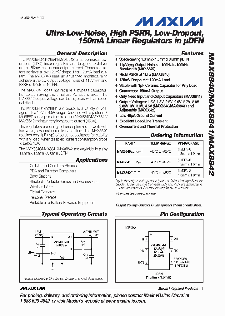 MAX8841ELT31T_7689426.PDF Datasheet