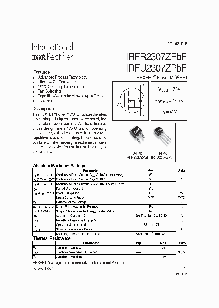 IRFR2307ZPBF_7716281.PDF Datasheet