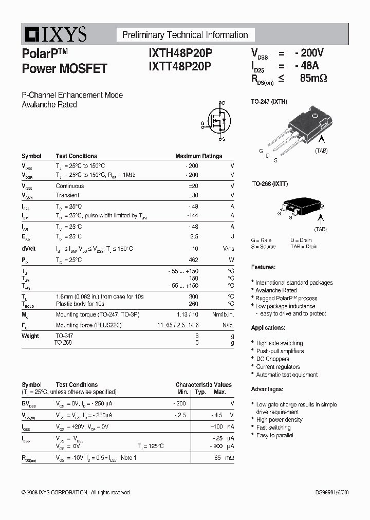 IXTH48P20P_7726287.PDF Datasheet