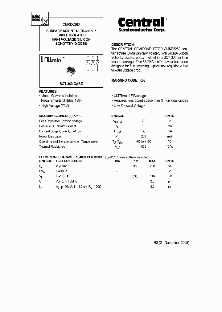CMKD6263LEADFREE_7734730.PDF Datasheet