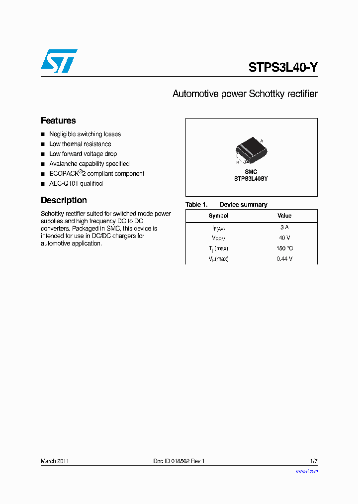 STPS3L40-Y_7733699.PDF Datasheet