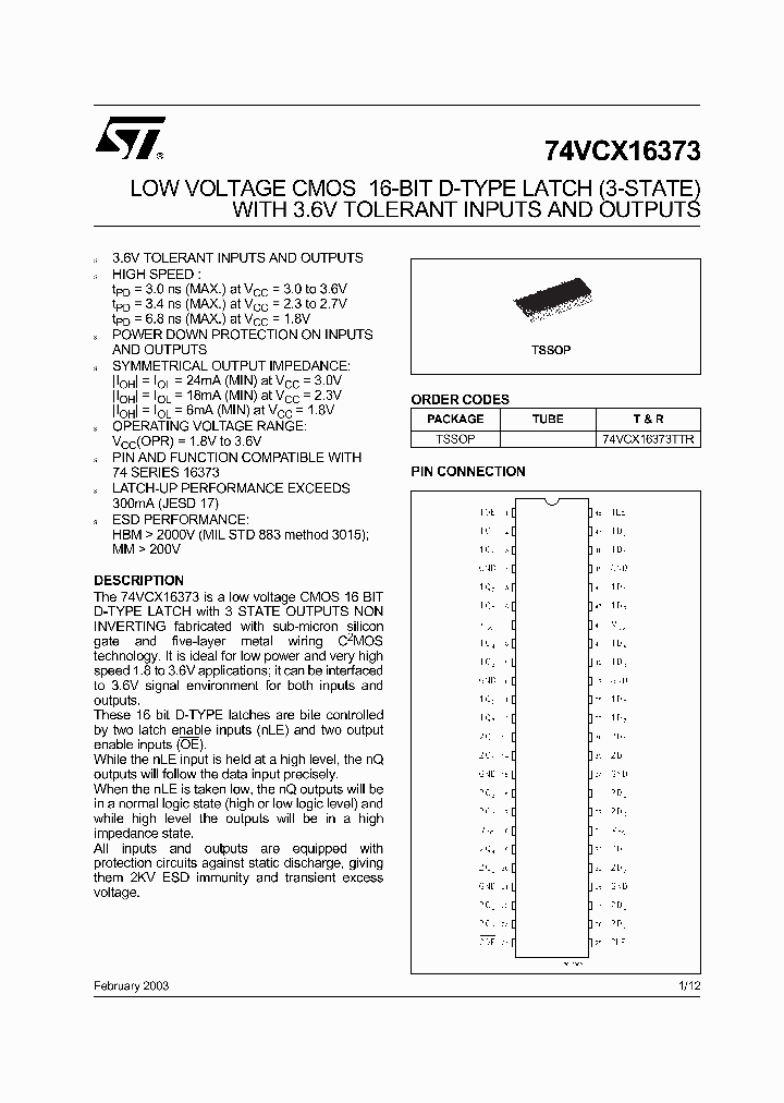 74VCX16373TTR_7747692.PDF Datasheet