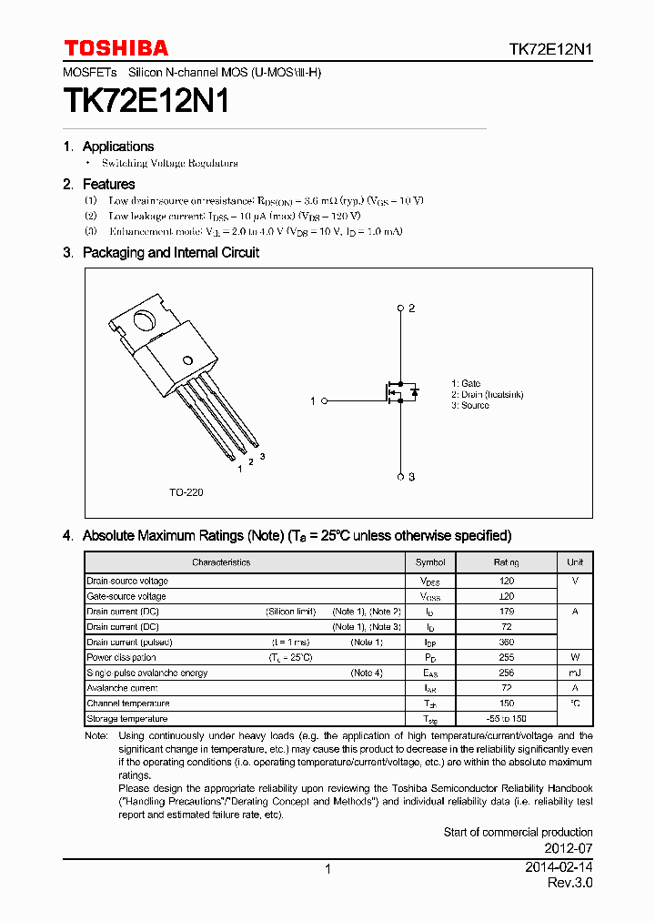 TK72E12N1_7763977.PDF Datasheet