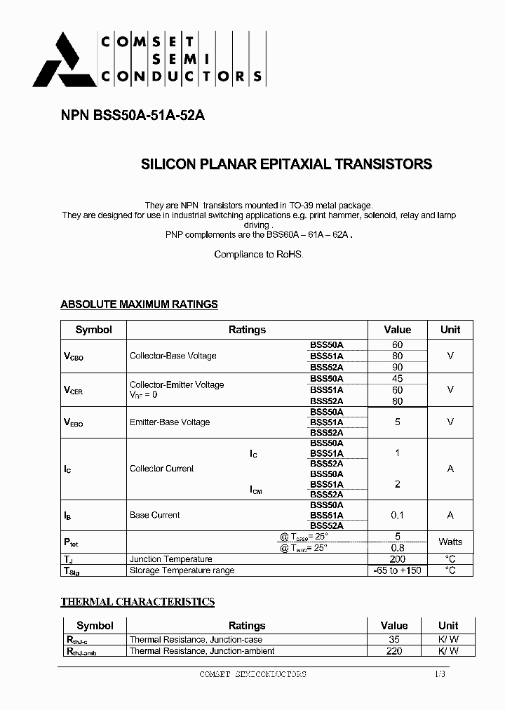 BSS50A_7807559.PDF Datasheet