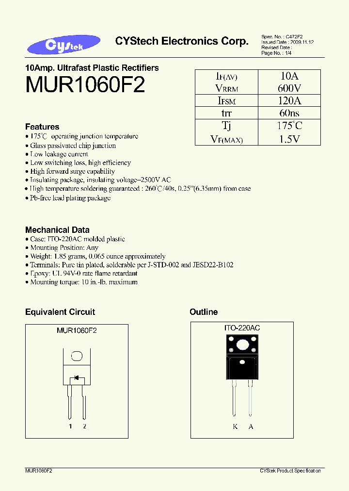 MUR1060F2_7804373.PDF Datasheet