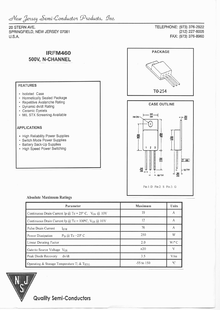 IRFM460_7822731.PDF Datasheet