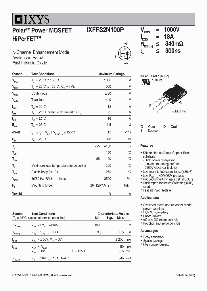 IXFR32N100P_7787860.PDF Datasheet