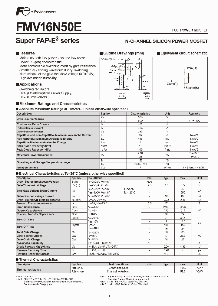 FMV16N50E_7785820.PDF Datasheet