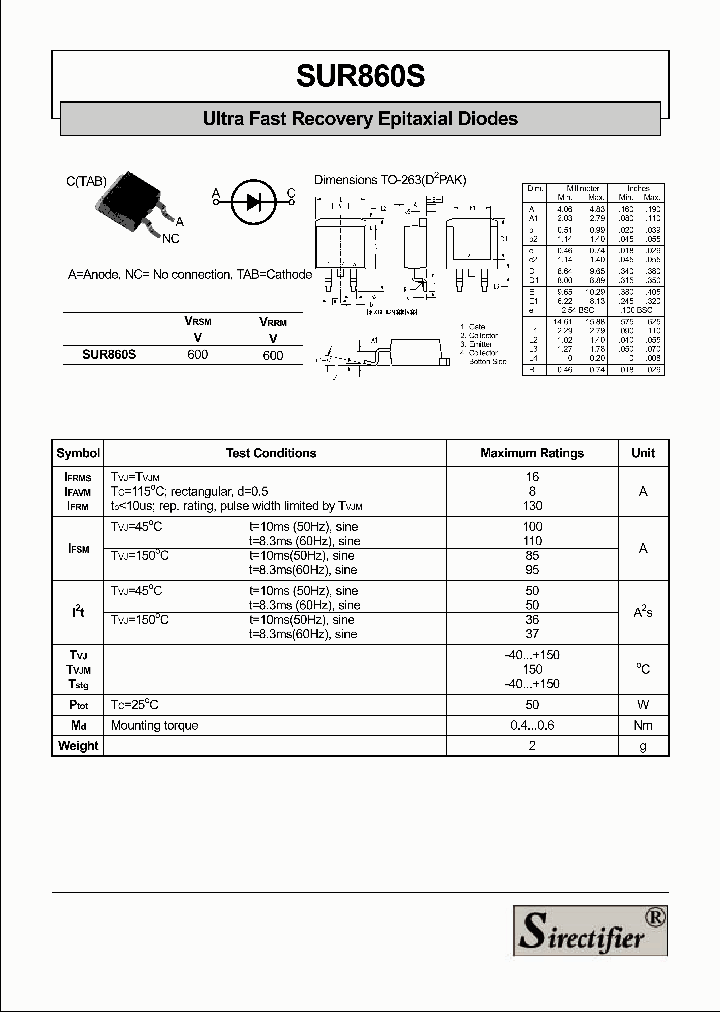 SUR860S_7780815.PDF Datasheet