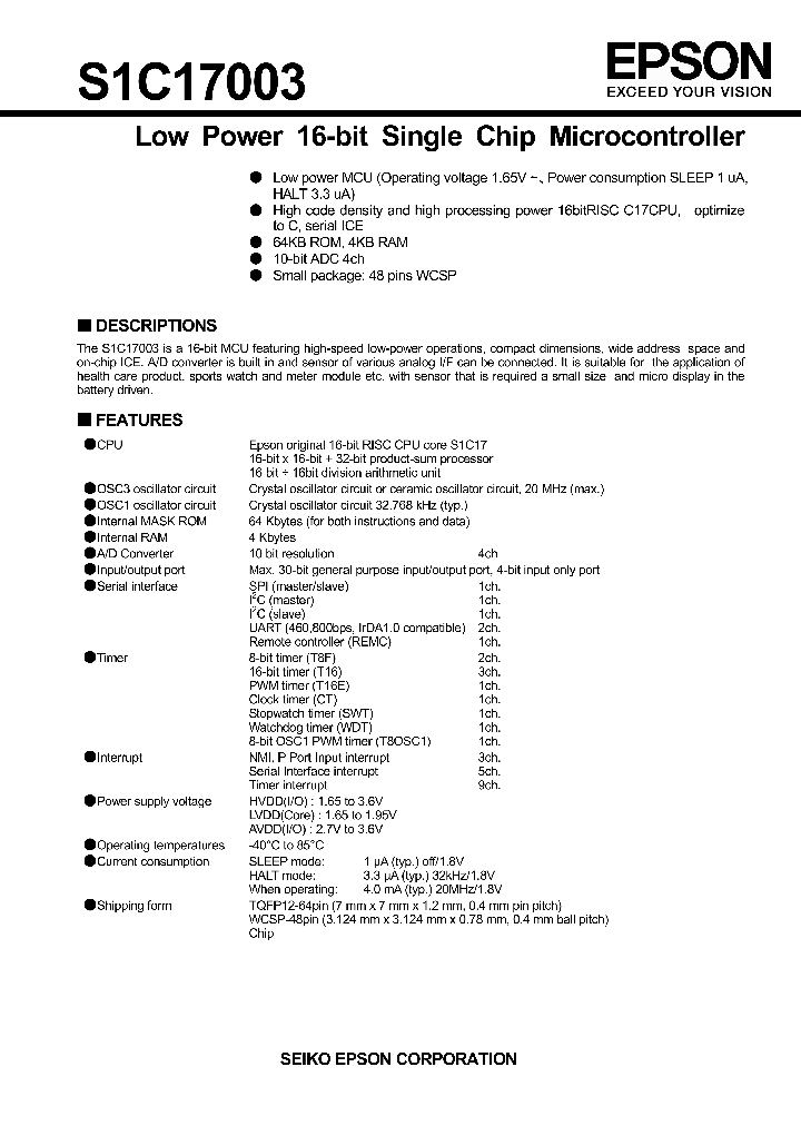 S1C17003_7781887.PDF Datasheet