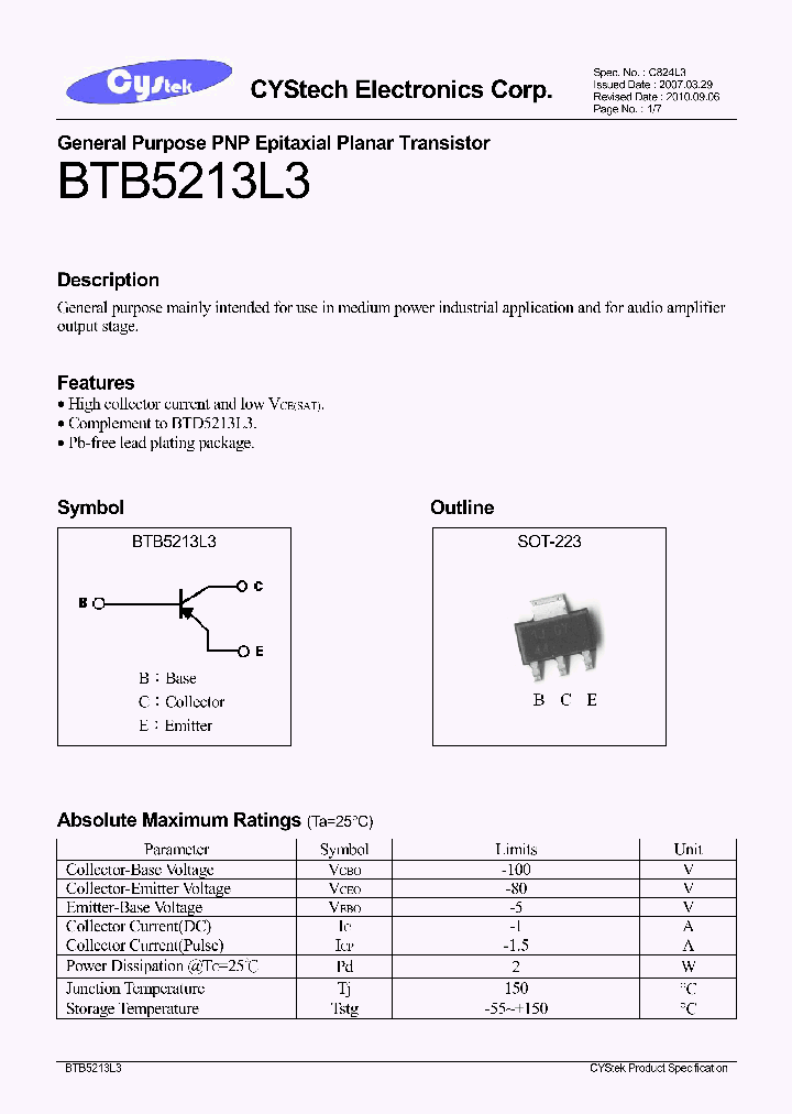 BTB5213L3_7785769.PDF Datasheet