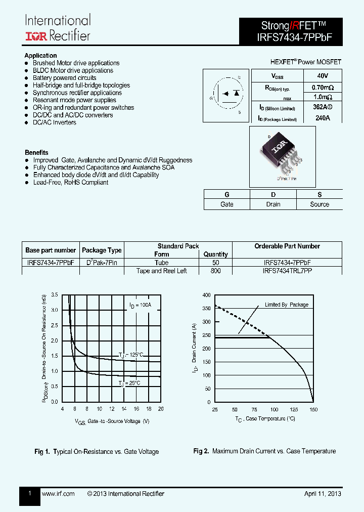 IRFS7434TRL7PP_7815630.PDF Datasheet