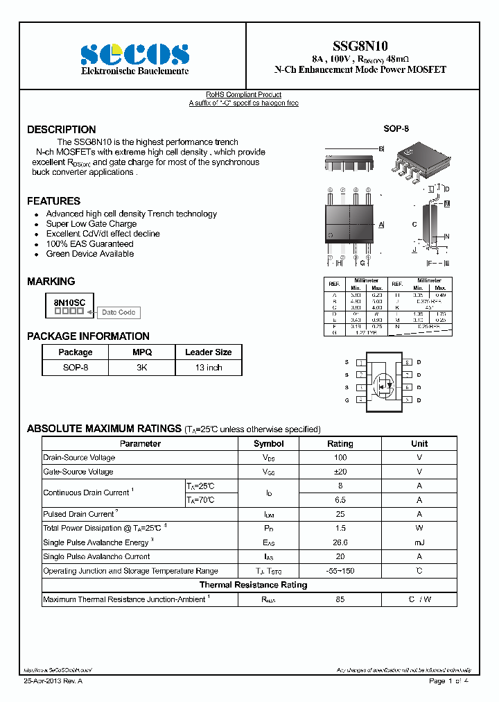 SSG8N10_7827498.PDF Datasheet