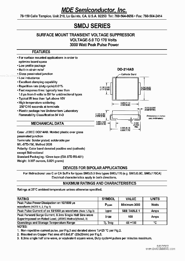 SMDJ170CA_7756071.PDF Datasheet