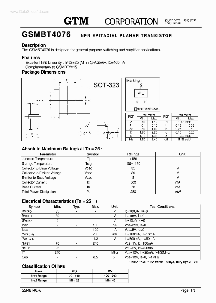 GSMBT4076_7768189.PDF Datasheet