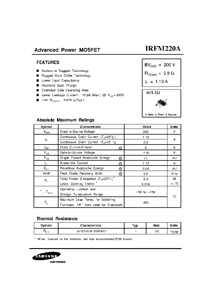 IRFM220A_7845612.PDF Datasheet