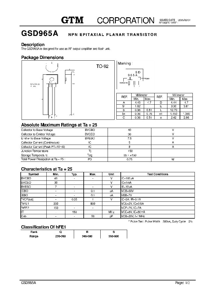 GSD965A_7878527.PDF Datasheet