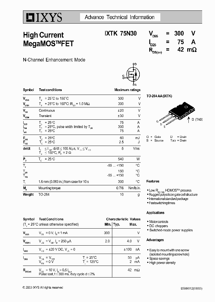 IXTK75N30_7880839.PDF Datasheet