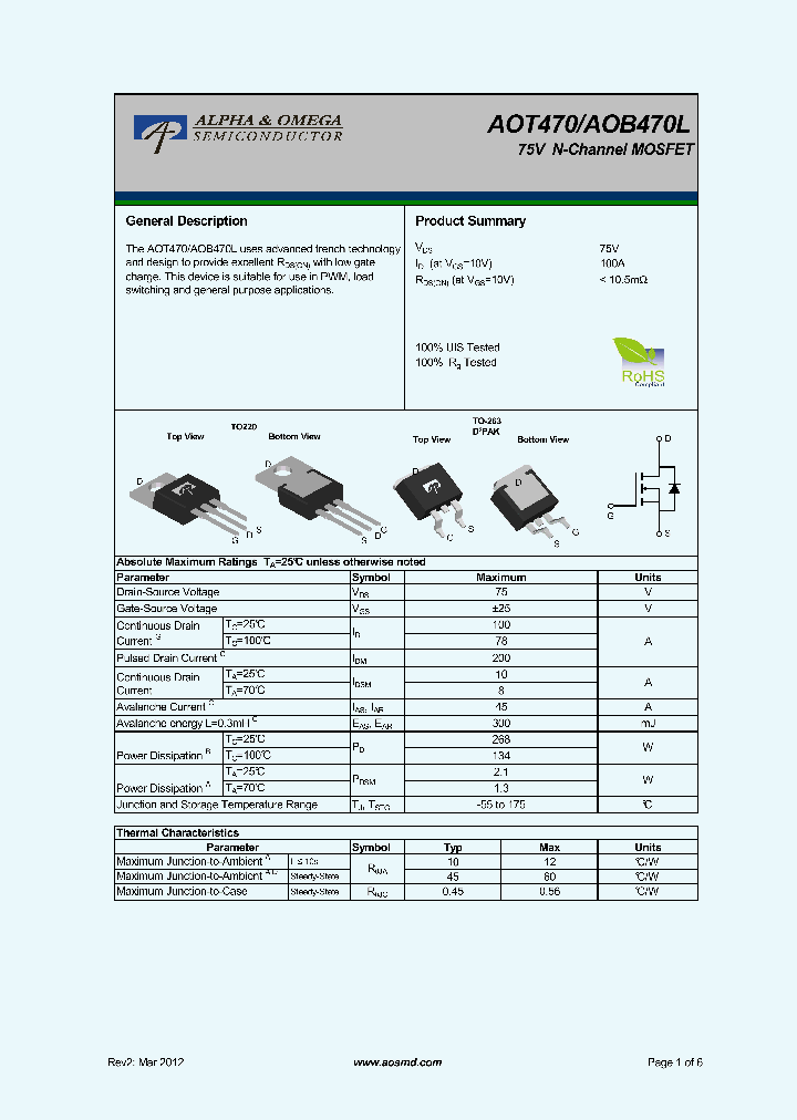 AOB470L_7883305.PDF Datasheet