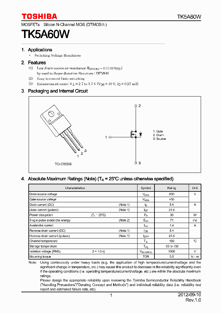 TK5A60W_7885019.PDF Datasheet
